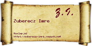 Zuberecz Imre névjegykártya